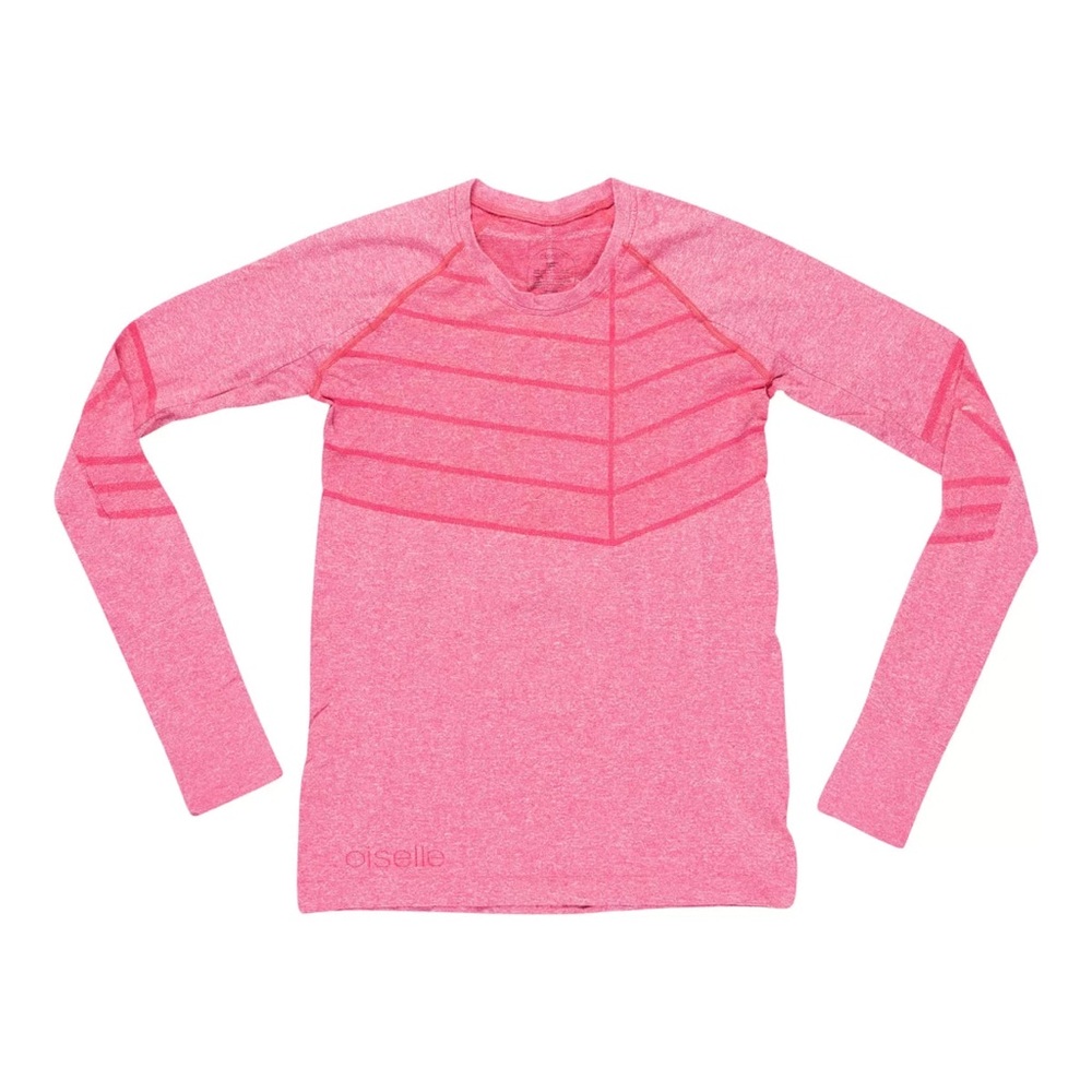 NOT CURRENTLY AVAILABLE. oiselle Heathered Pink Long Sleeve Performance Tee